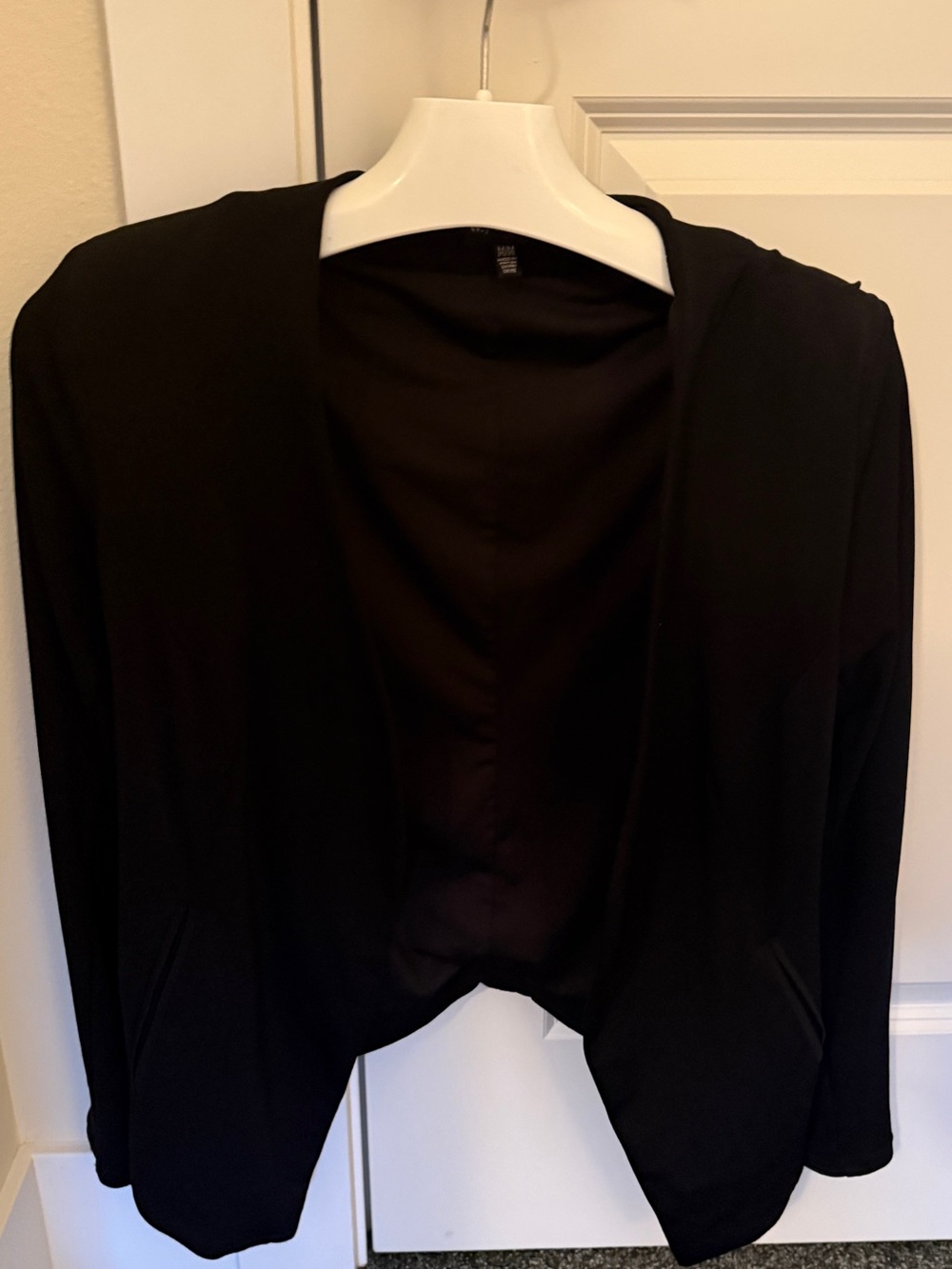 Women's Black Open-Front Blazer Jacket